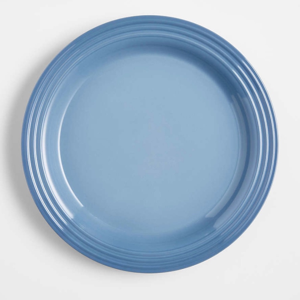 Le Creuset Chambray Blue Stoneware Dinnerware Plates Set of 2